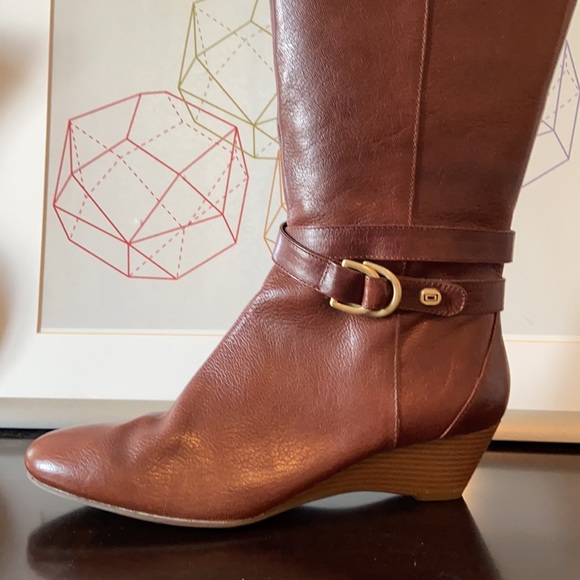 Leather wide calf knee high boots - Picture 2 of 8